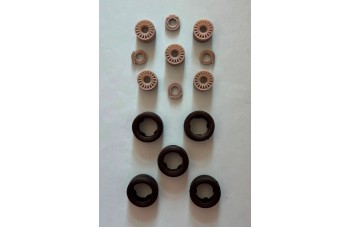 Wheels + rubber tires + brake disc ( gravel ) - C4 WRC 1/24
